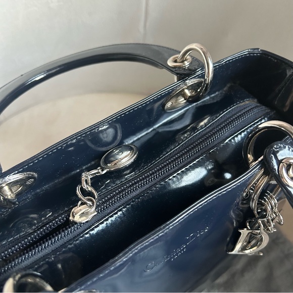 Lady Dior Patent Leather Blue Marine Circa 90s - Picture 4 of 12
